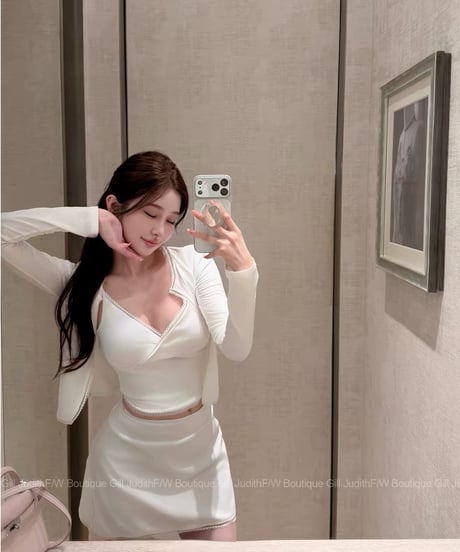 White Knit Cardigan+Skirt+Camisole