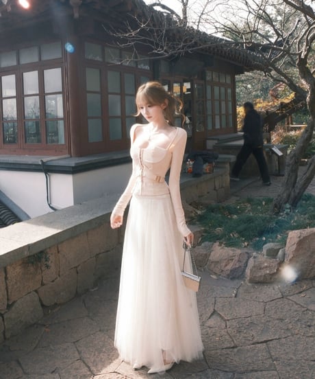 Elegant Mesh Pleate Long Skirt
