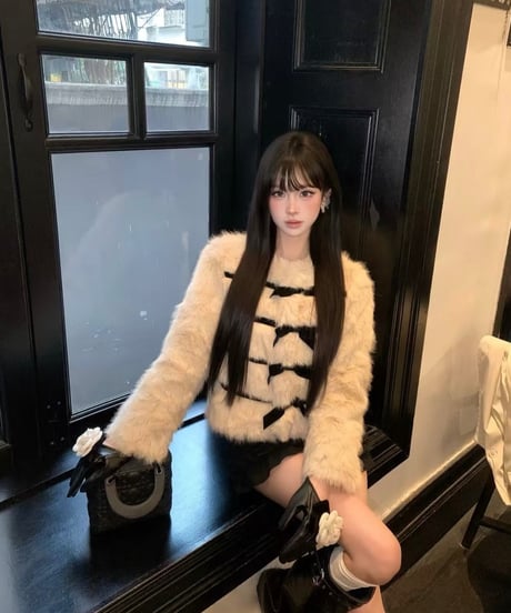 Ribbon Fur Coat Jacket