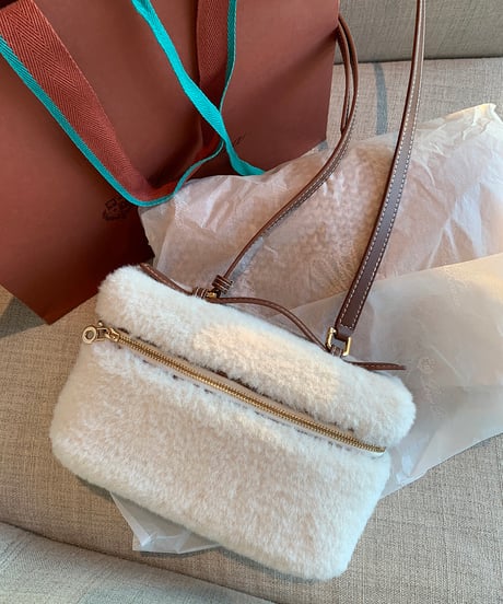 Leather Fur Lunch Box Bag