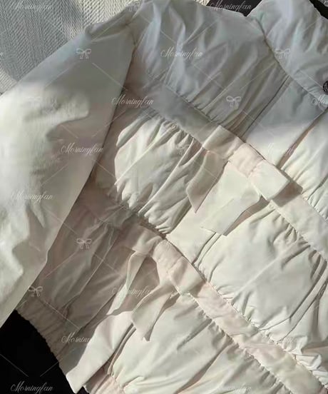 Velvet Ribbon Down Jacket【White】【※在庫あり5日以内配送】