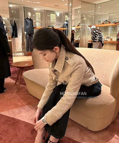 Wool Twill Short Quilted Jacket