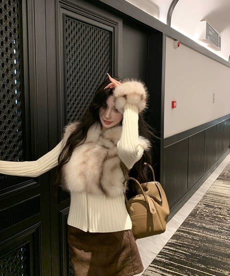 Fur Vest Knit Tops