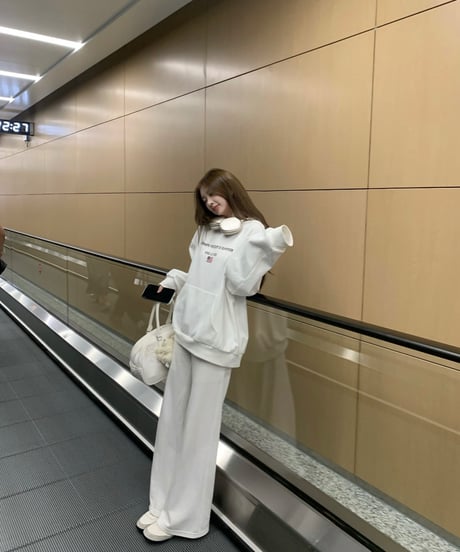 American Hoodie & Knit Wide-Leg Pants