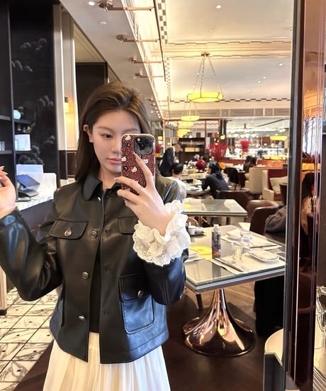 Feminine PU Leather Jacket