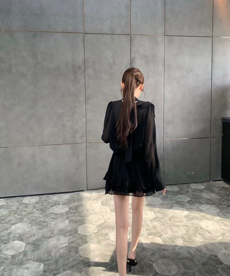 See-through Chiffon Tops + Skirt