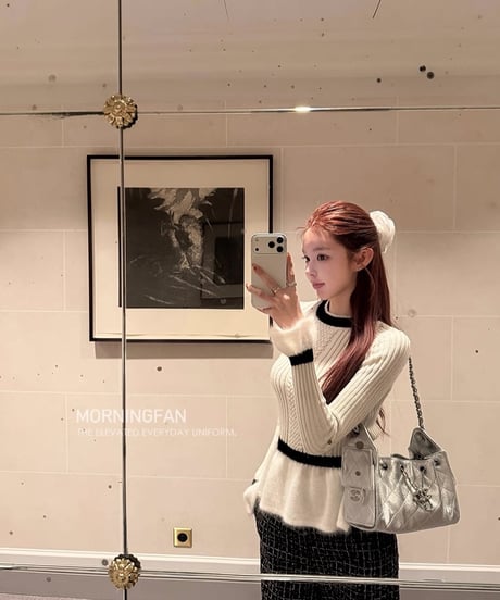 Flare Hem Knit Sweater【White】