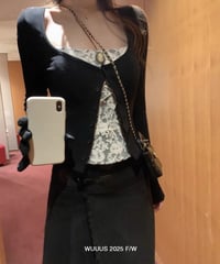 Princess Lace Bare Tops +Knit Cardigan