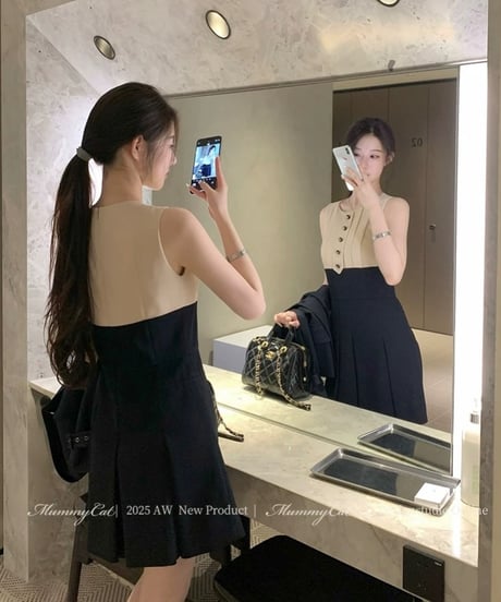 Elegant Bi-color Dress