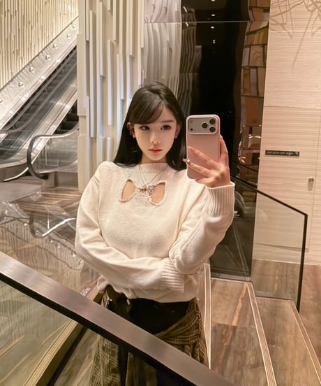 Ribbon Hollow Knit Sweater