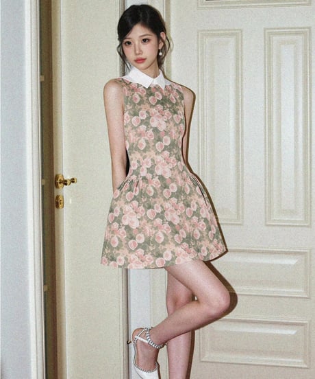 Rose Oil Painting Dress