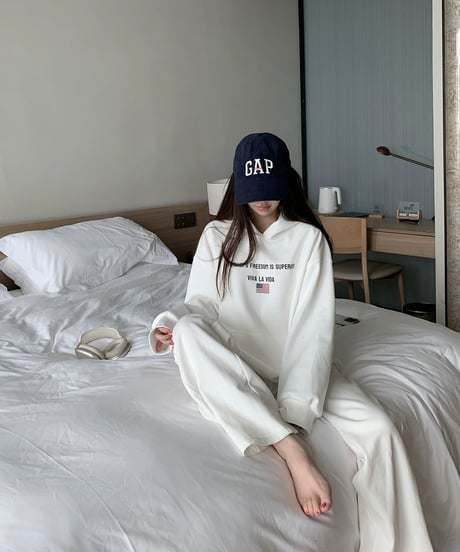 American Hoodie & Knit Wide-Leg Pants