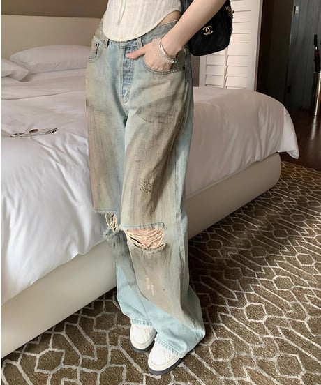 Distressed Denim Pants