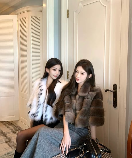 Gray Herringbone Wool Vest + Back Slit Long Skirt