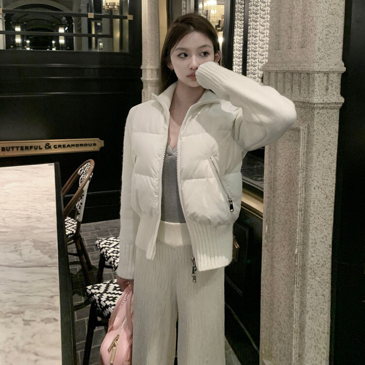 White Knit Down Jaket【ホワイトダッグダウン90%使用】 | glance White Knit Down Jaket【ホワイトダッグダウン90%使用】 | glance