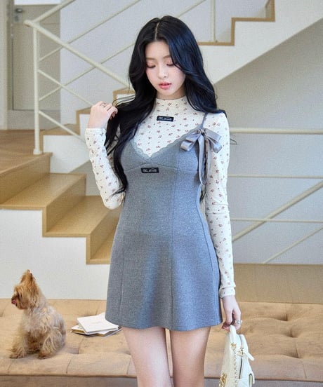 Girly Strap Dress & Long Sleeve
