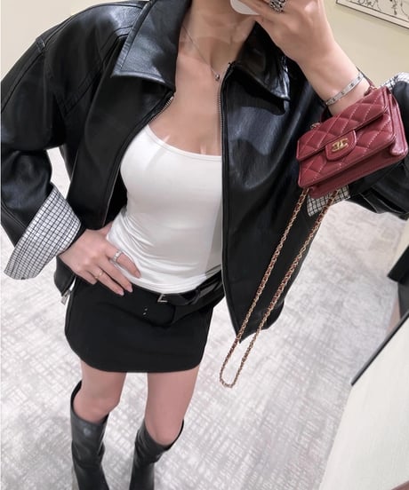 Classic Check Leather Jacket