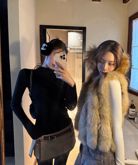 Suède Fake 2piece Skirt