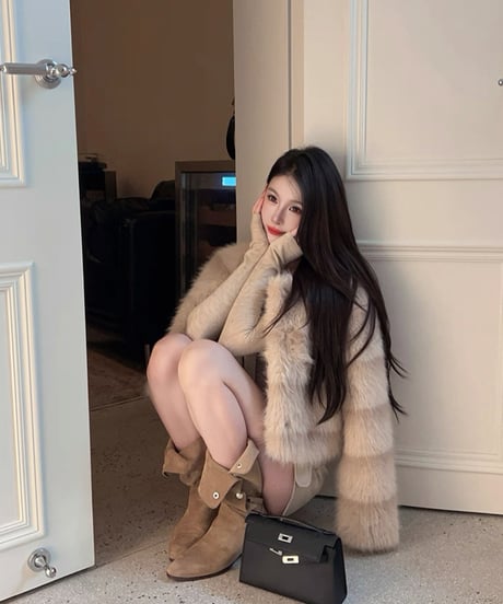 Gradation Faux Fox Fur Coat【在庫あり5日以内配送商品】