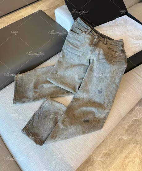 Washed  Distressed Denim Pants