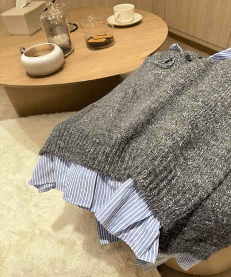 Fake 2-piece Shirt Sweater