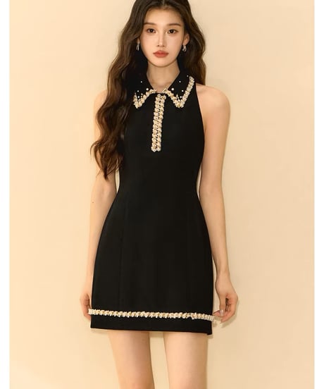 French Gold Pearl Dress