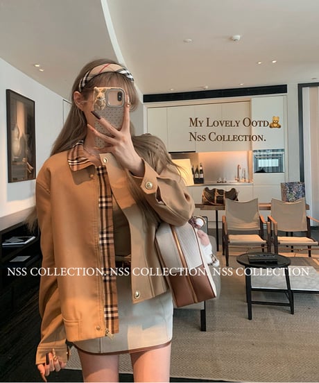 Check Lapel Jacket Coat