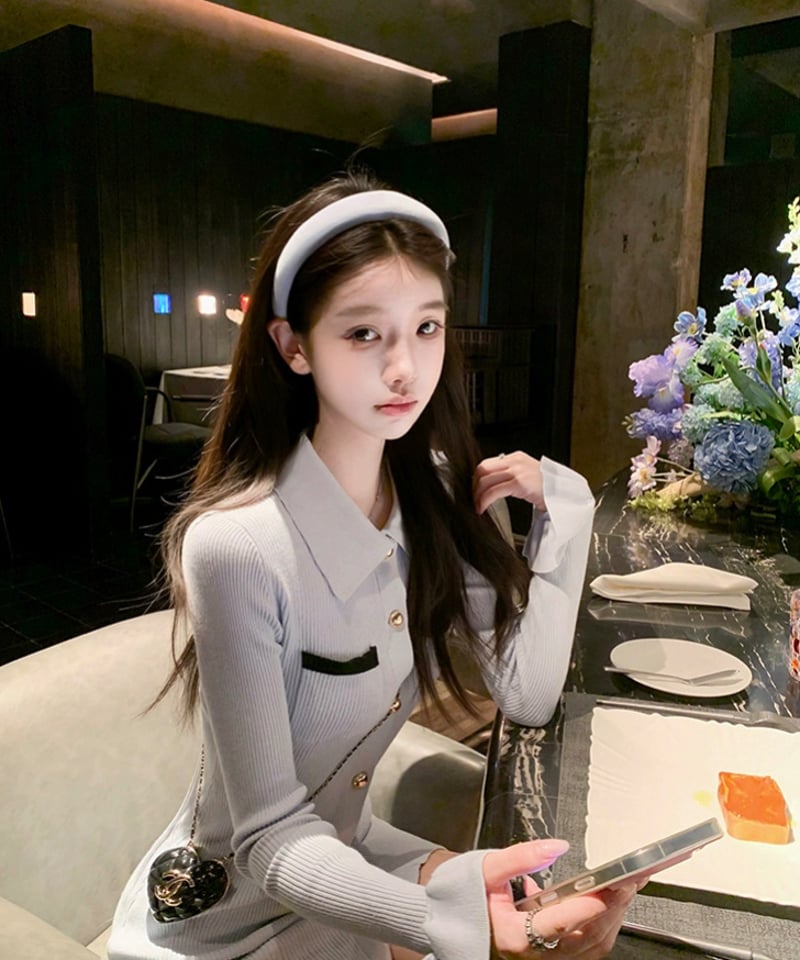 Trumpet Sleeve Knit OP | glancetokyo