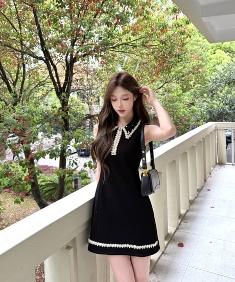 French Gold Pearl Dress