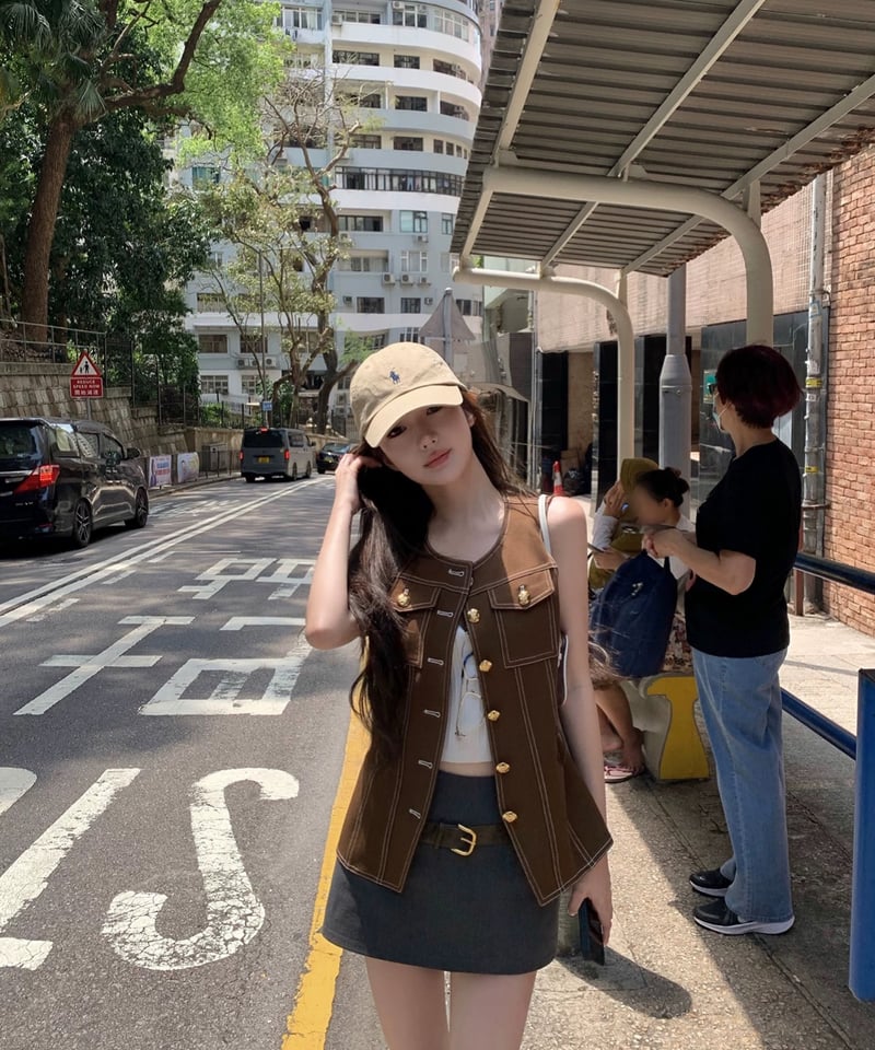 パンツ glancetokyo Gold Buckle Belt Vest Setup Gold Buckle Belt Vest Setup【Brown】 | glancetokyo