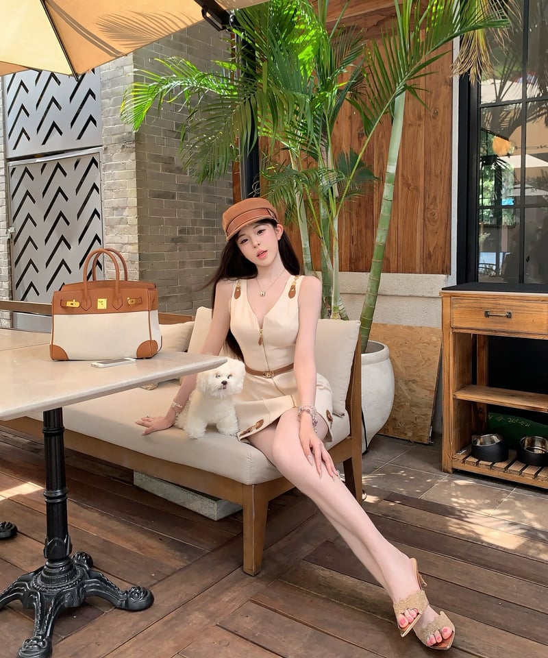 French Sleeveless Dress | glancetokyo