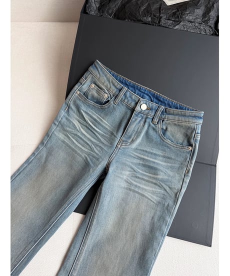 Washed Low rise Flare Denim Pants