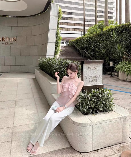 Frilled Halter Neck Top【Pink】