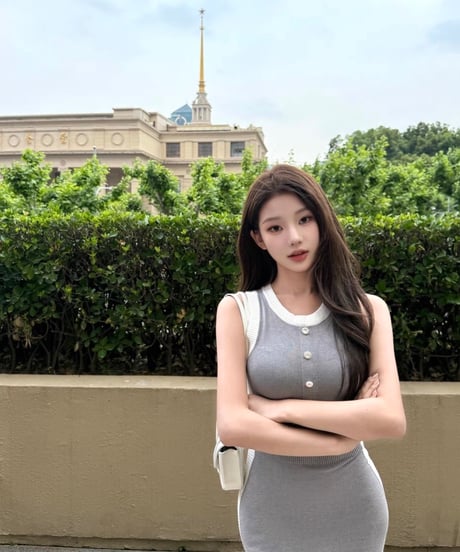 Gray Slim Knit OP