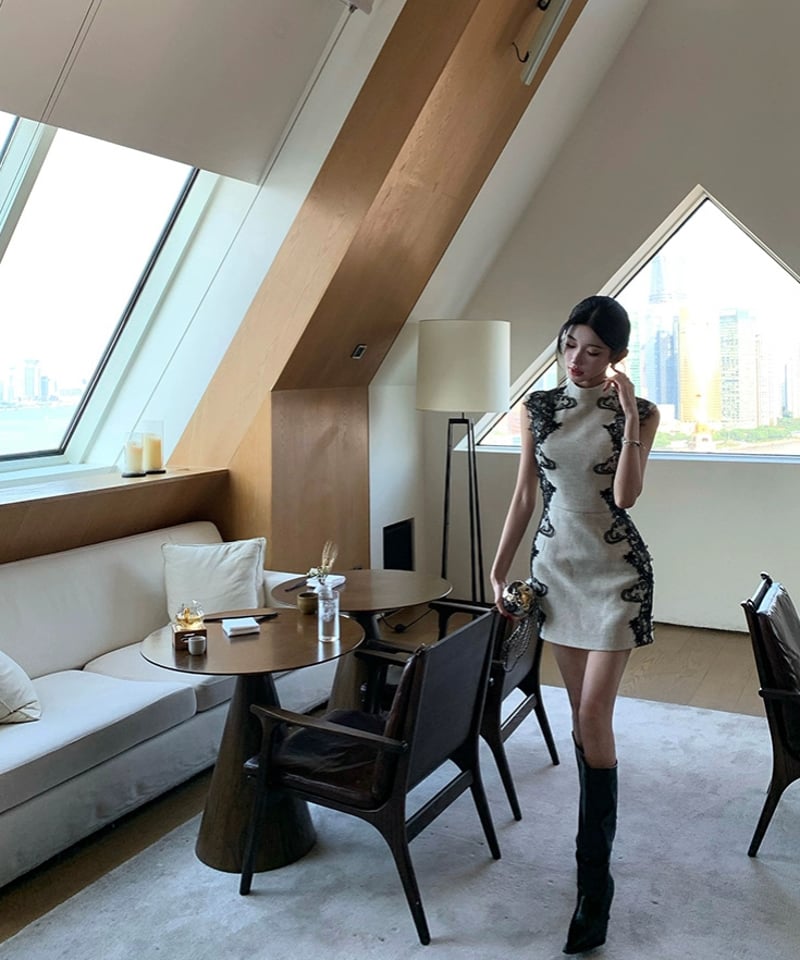 Lace Splicing Dress | glancetokyo
