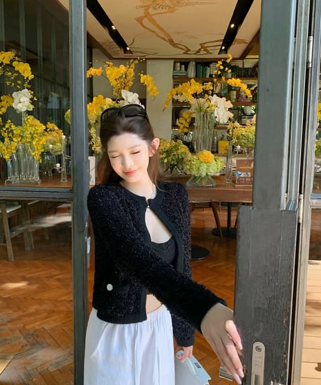 Plush Knit Cardigan【Black】