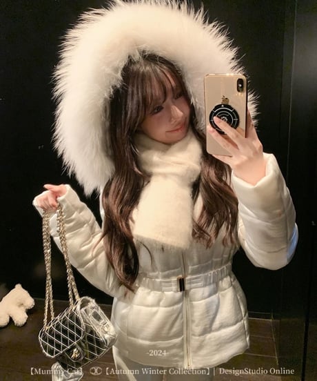 Satin Raccoon Fur Down Jaket