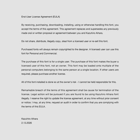 F012 [Font] SATOSHI Regular 1.0