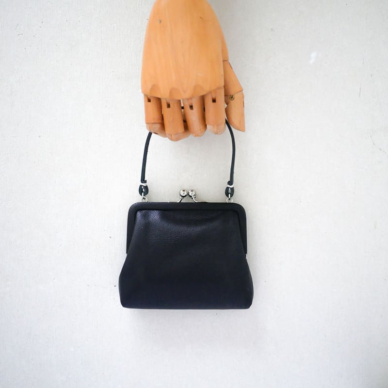 clasp purse「ハンドル付きがま口財布オヤコセット」black | RECHTECK