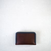 frame card case 「革巻きフレーム の名刺ケース」chocolate x navy