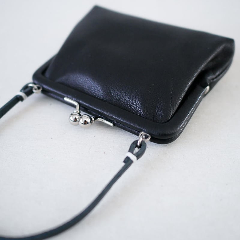 clasp purse「ハンドル付きがま口財布オヤコセット」black