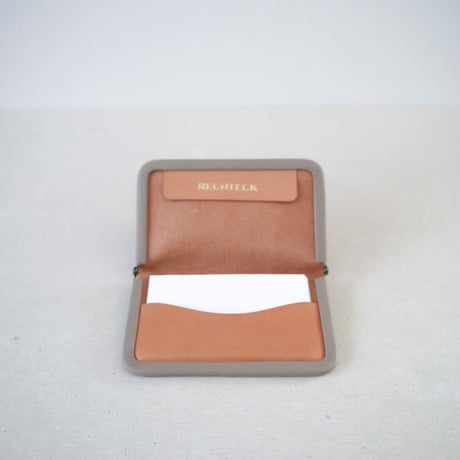 frame card case 「革巻きフレーム の名刺ケース」natural x light gray
