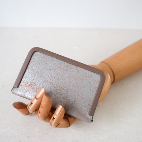 frame card case 「革巻きフレーム の名刺ケース」silver x rose gray