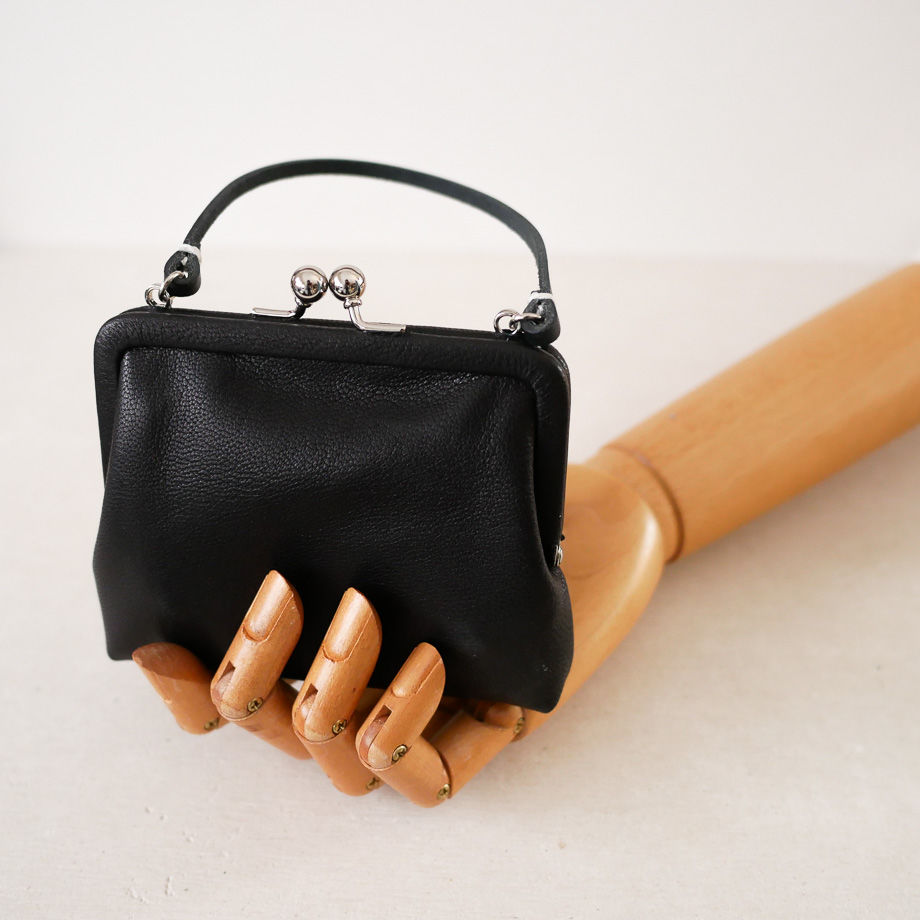 clasp purse「ハンドル付きがま口財布オヤコセット」black | RECHTECK