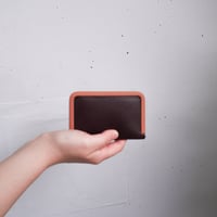 frame card case 「革巻きフレーム の名刺ケース」purple x beige