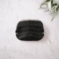 「スナップウォレット・M　クロコ型押しブラック