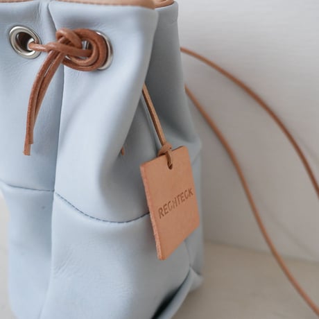 tile lantan bag   「手のりサイズの２way巾着バック」pale blue