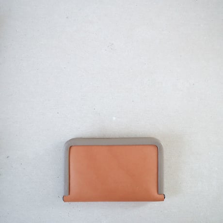 frame card case 「革巻きフレーム の名刺ケース」natural x light gray