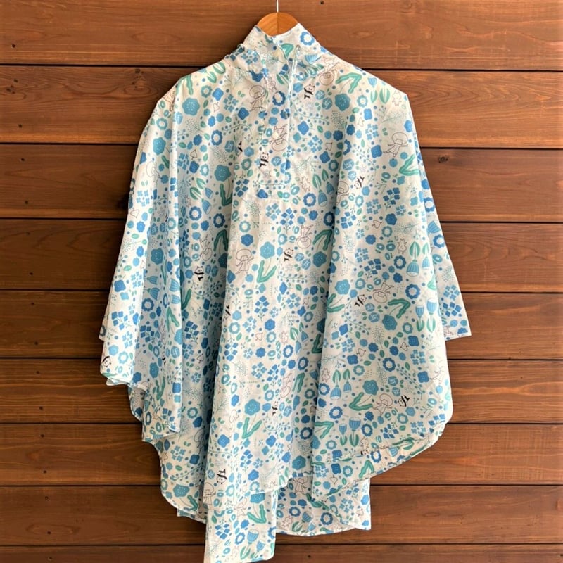 mizutama ポンチョ フラワー（ブルー） | miomio オンラインストア