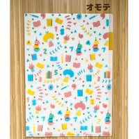 mizutama　Ａ４クリアファイル（３ポケット）ブック柄